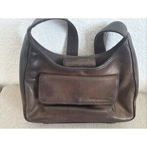 FOSSIL SMALL LEATHER HANDBAG BROWN
